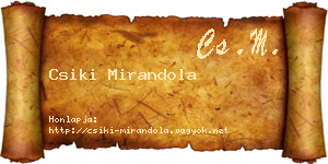 Csiki Mirandola névjegykártya
